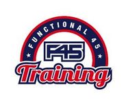 The logo for F45 Training.  