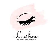 The logo for Lashes by Jennifer Fannin.  