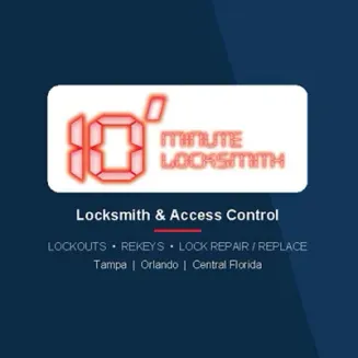 The logo for 10 Minute Locksmith.