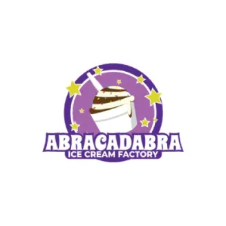 The logo for Abracadabra Ice Cream Factory.