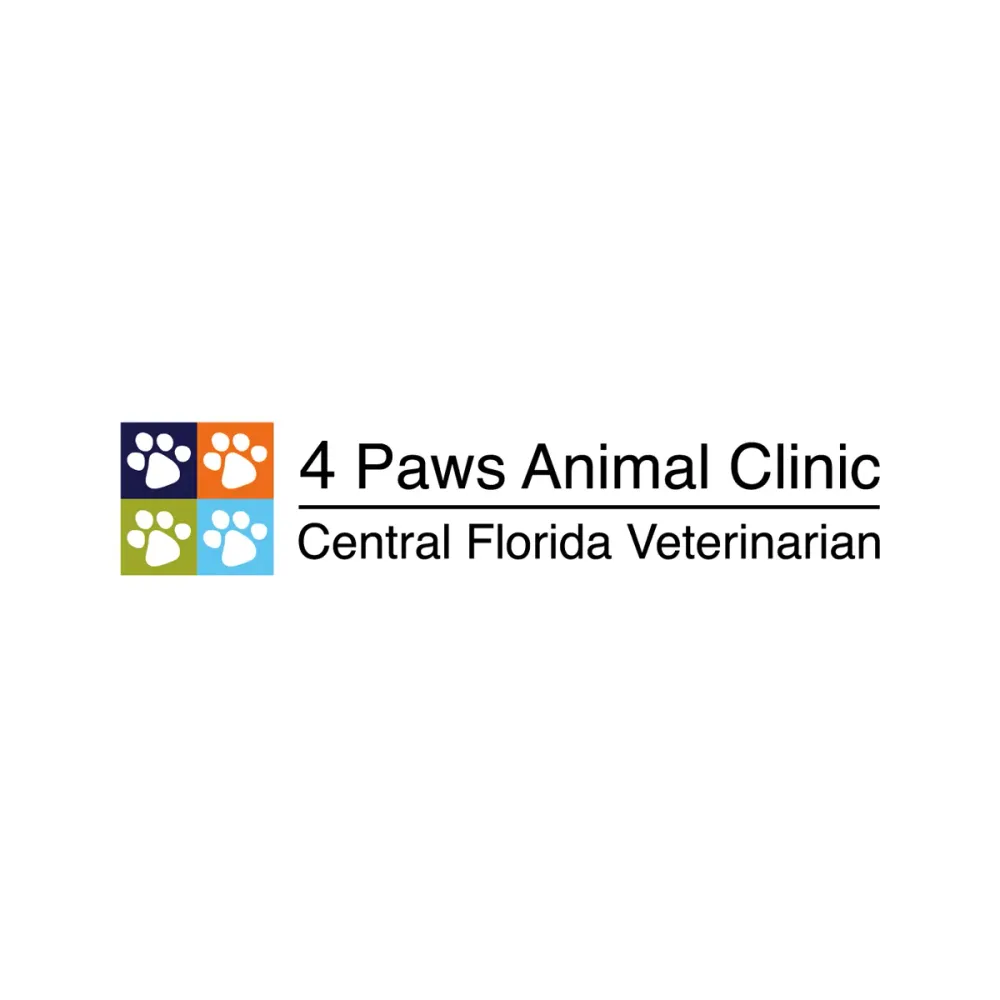 The logo for 4 Paws Animal Clinic.