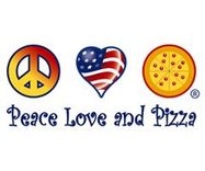 The logo for Peace Love and Pizza.