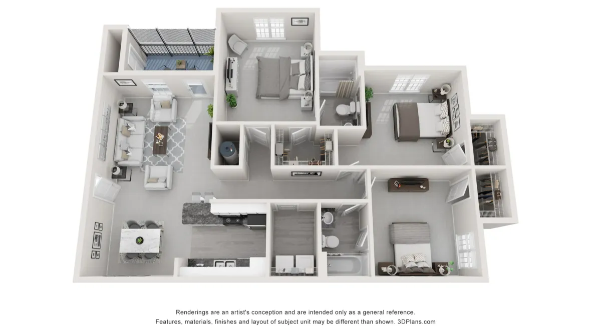 A photo of our 3x2 floor plan, The Avondale.