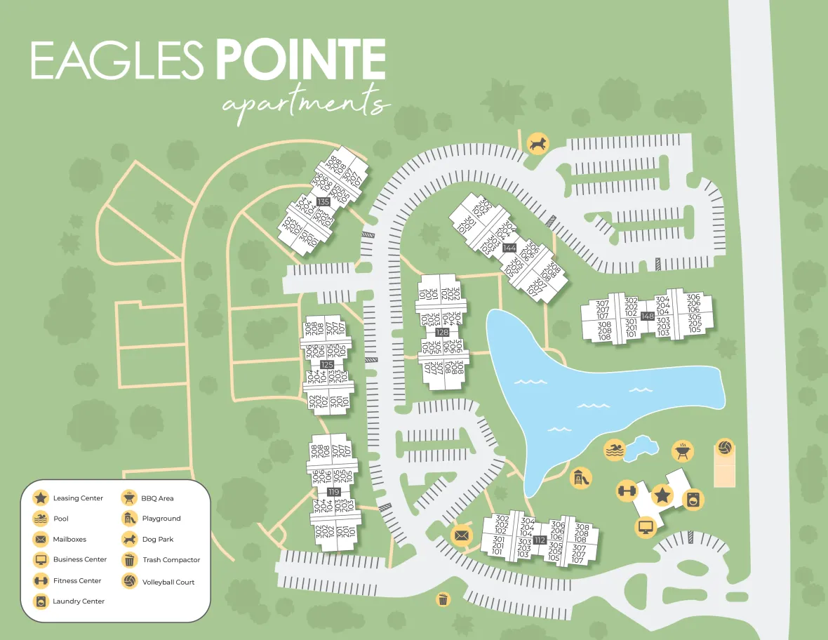 A 2D rendering of the Eagle's Pointe community in Brunswick, Georgia. 