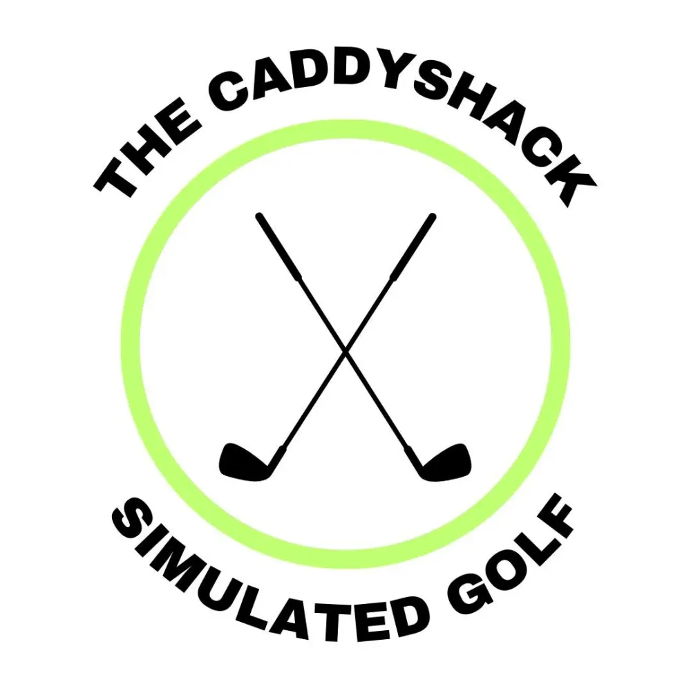 The logo for The Caddyshack Simulated Golf.