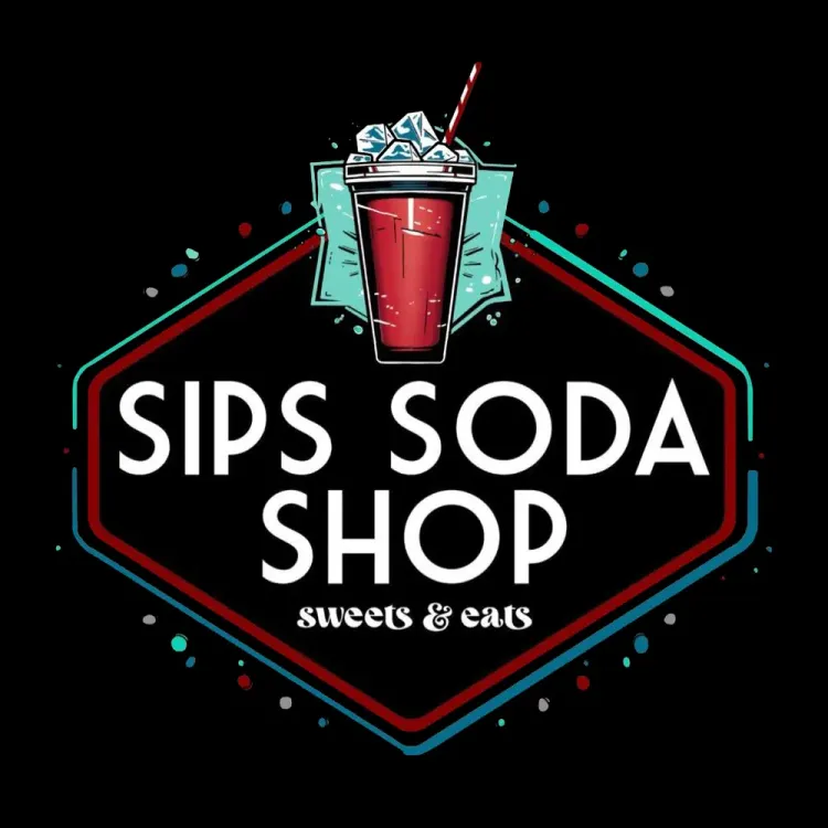 The logo for Sips Soda Shop.