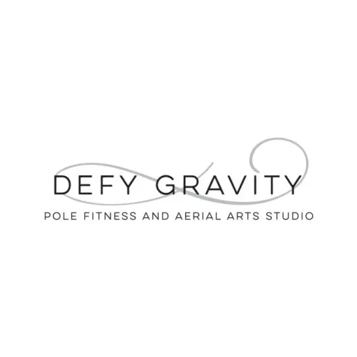 The logo for Defy Gravity Pole Fitness & Aerial Arts Studio.