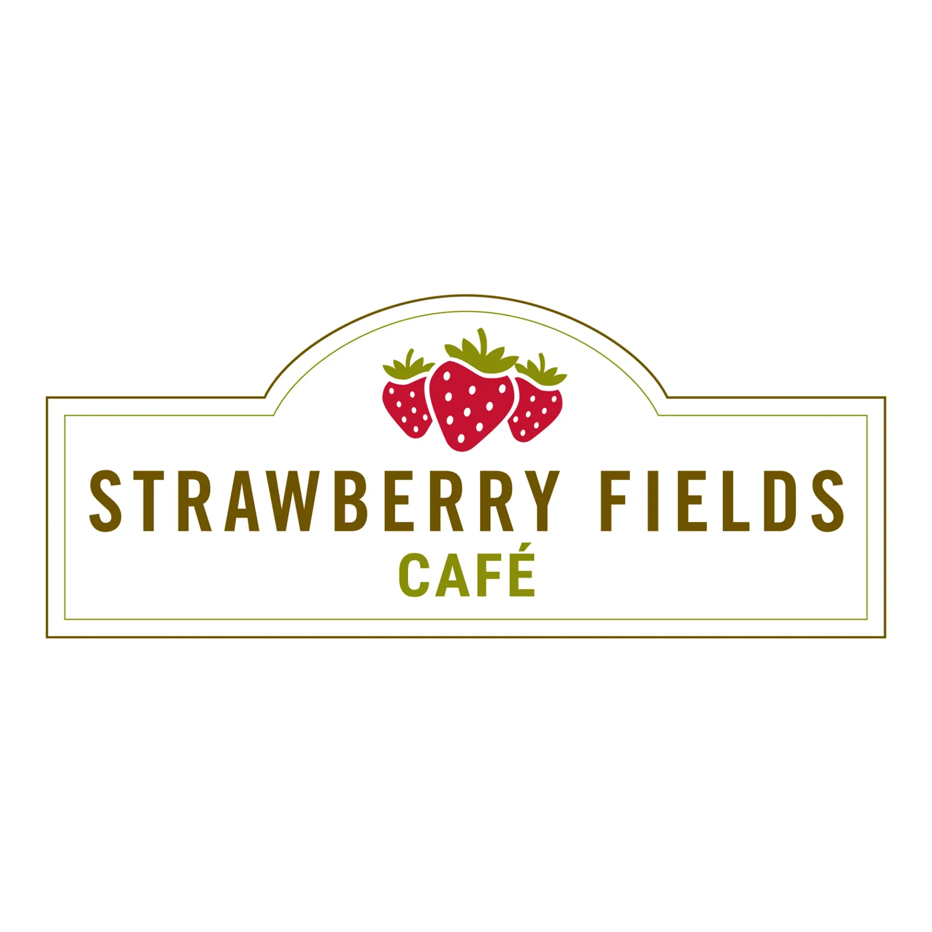 The logo for Strawberry Fields Café.