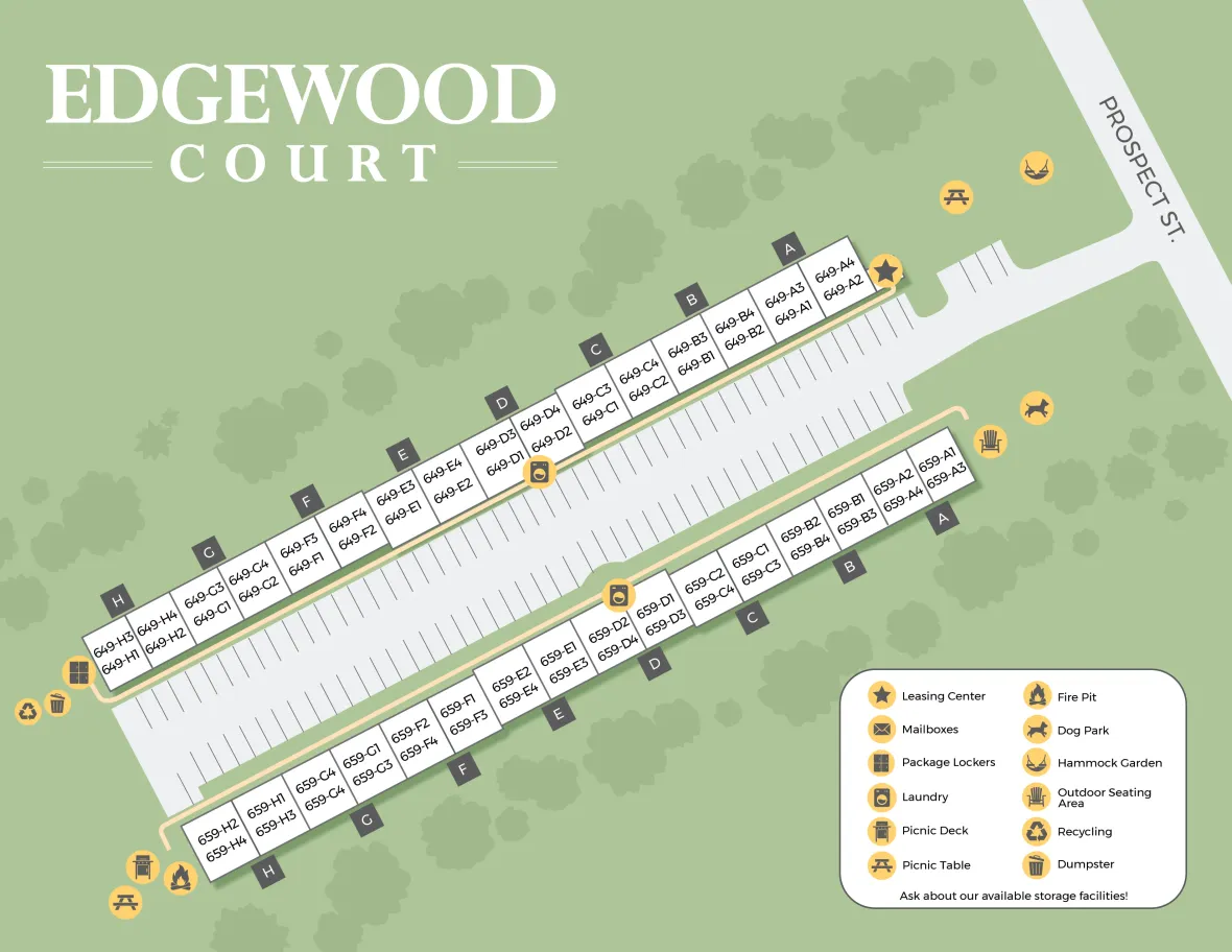 A 2D rendering of the Edgewood Court community in Chicopee, Massachusetts. 