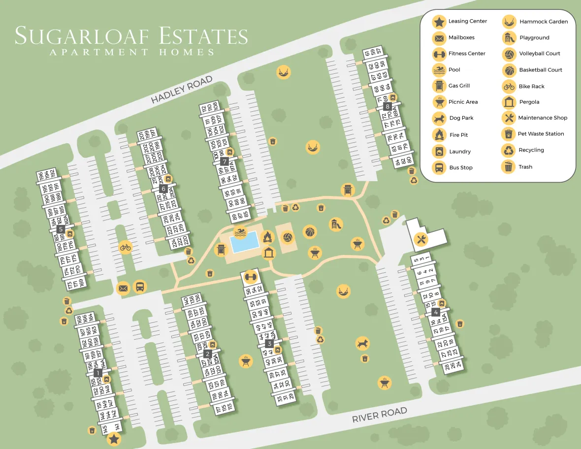 A map rendering of the community, Sugarloaf Estates