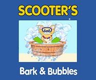 The logo for Scooters Bark & Bubbles.
