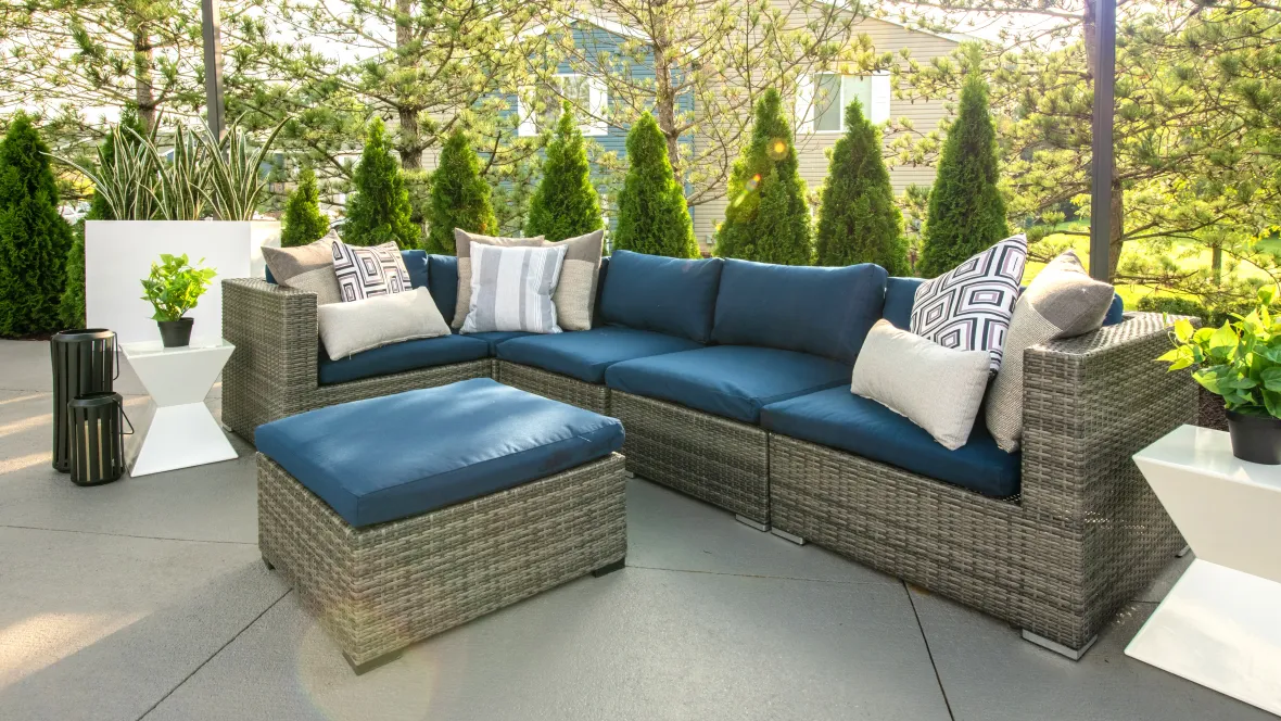 Plush outdoor lounge seating, the perfect place to relax and unwind in style.