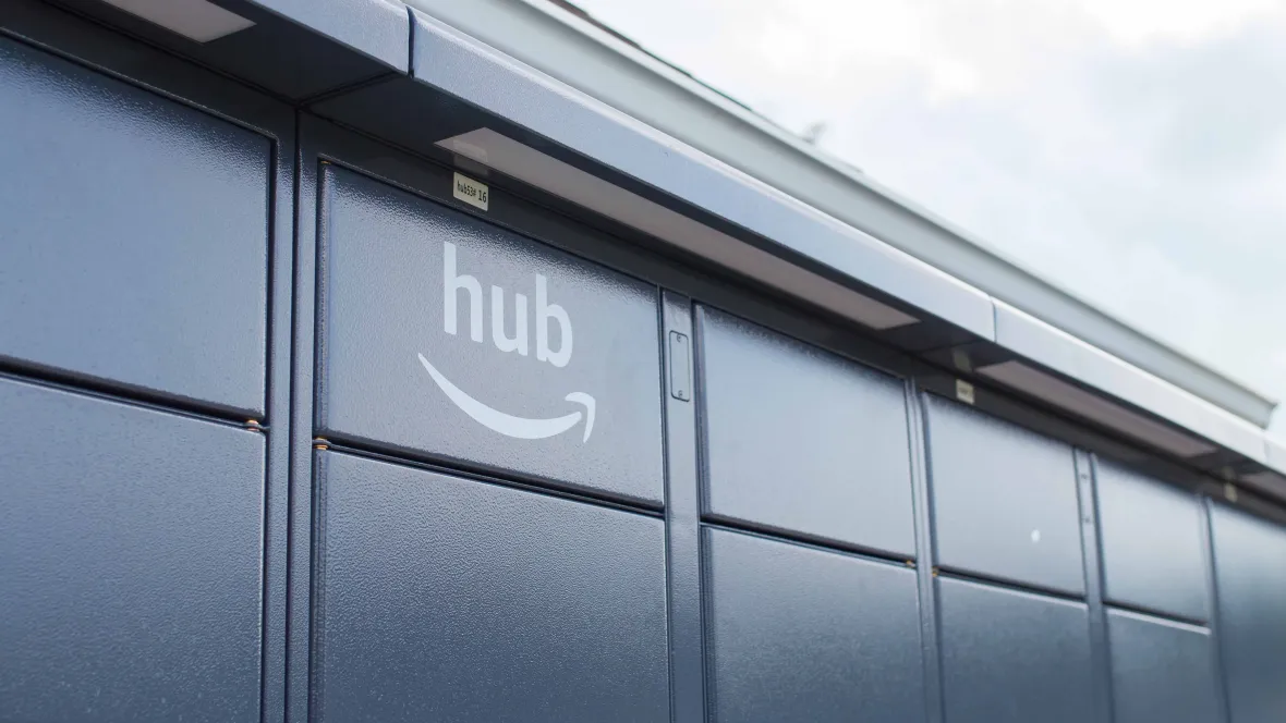 Amazon Hub package locker for safe and convenient package handling 24 hours, 7 days a week