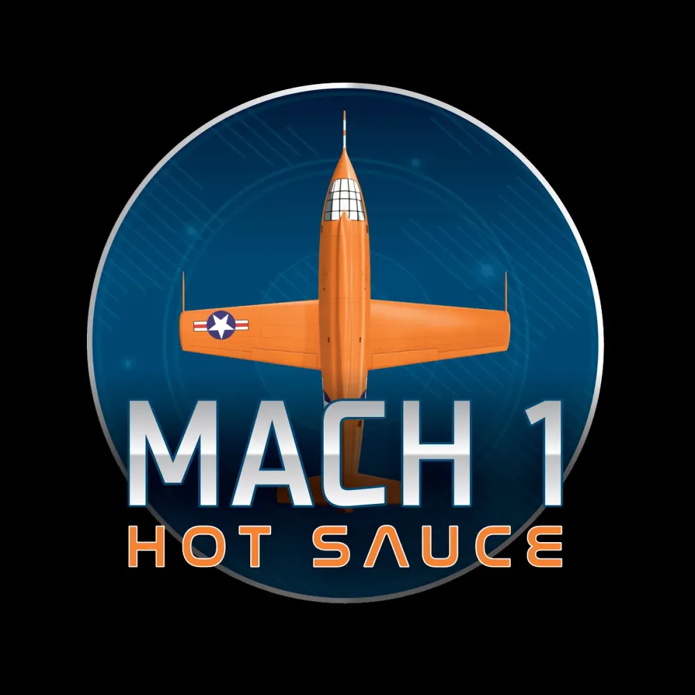 The logo for Mach 1 Hot Sauce.