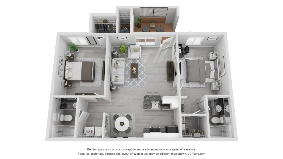 The Panorama floor plan offers two beds and two baths.