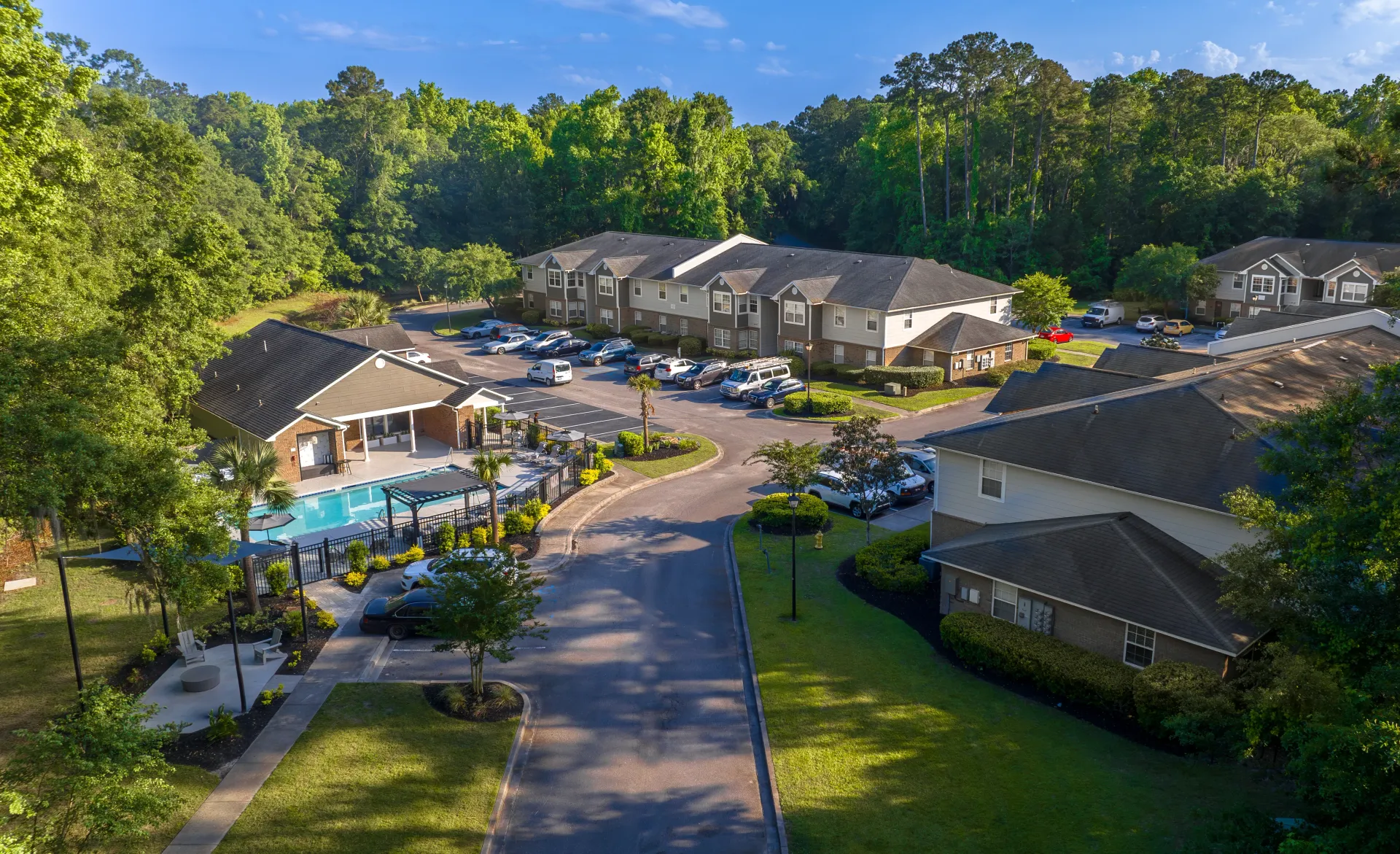 An aerial view of The Grays at Old Town