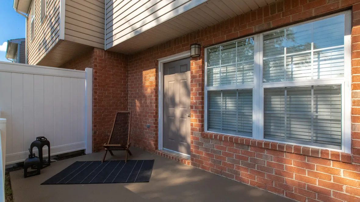 A secluded, spacious patio accessible right from your kitchen.